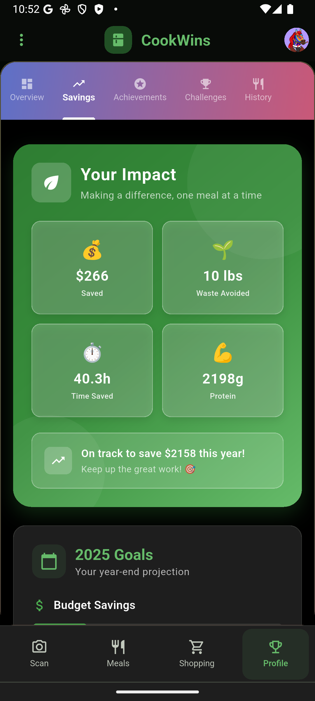 Track your savings and environmental impact
